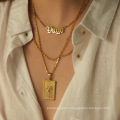Korean style vintage high grade new arrival stainless steel rose personalised gold plated necklaces
